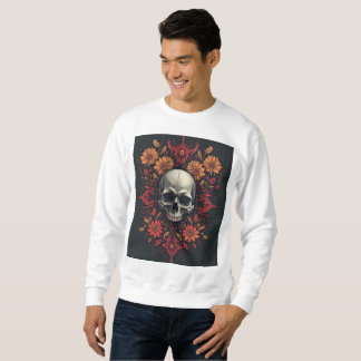 Sudadera "Flores etéreas: un cráneo entre flores"