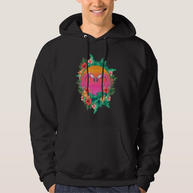 Sudadera Flores Flamenco Corazón Pájaro Exótico Animal Atar (Anverso)