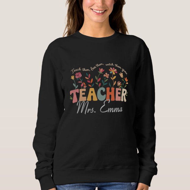Sudadera Flores Groovy Personalizadas Regalo Personalizado  (Anverso)