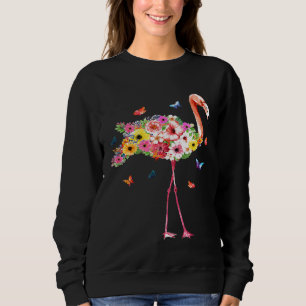 Sudadera Flores hawaianas de color rosa flor de color azul