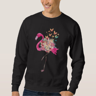 Sudadera Flores hawaianas de mariposa rosa flamísta flamenc