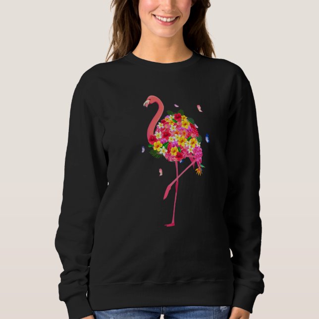 Sudadera Flores hawaianas preciosas Flamingo Hawaii Beach S (Anverso)