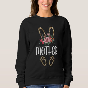 Sudadera Flores Leopard Madre Conejita Día de Pascua Mujere
