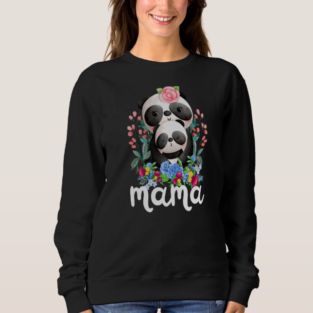 Sudadera Flores: Mamá y bebé Panda Mama's Day (Anverso)