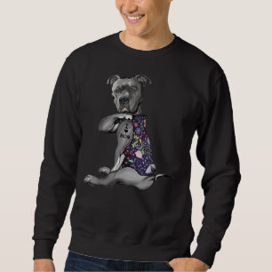 Sudadera Flores Pitbull Amo A Mamá Hippie Perro Pitbull Tat
