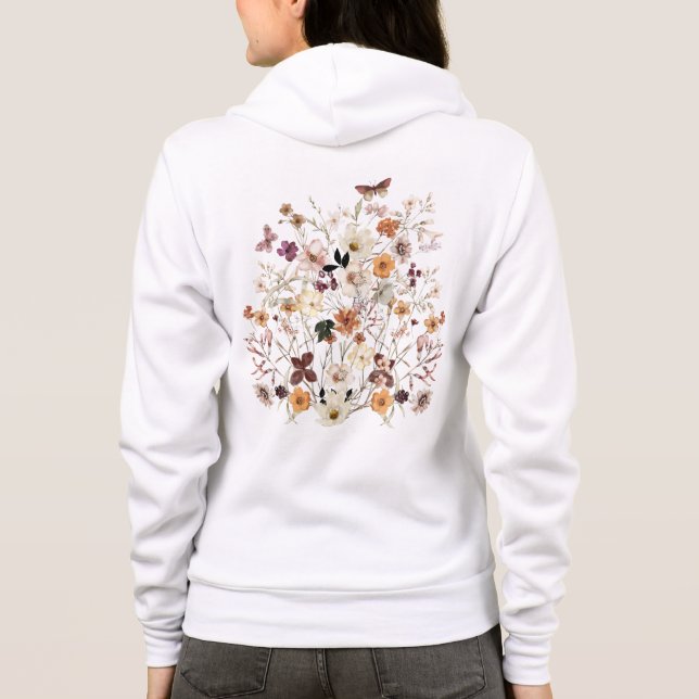 Sudadera Flores Presionadas, flores silvestres, Personaliza (Reverso)