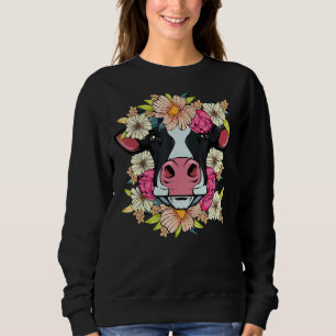Sudadera Flores Primavera Vaca Naturaleza Floral Derechos d