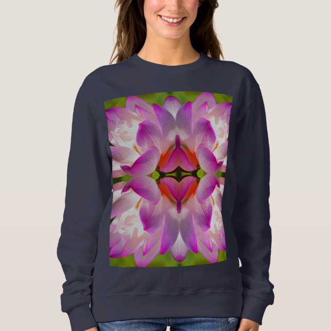 Sudadera FLORES PURPLE - Arte Fractal - (Anverso)