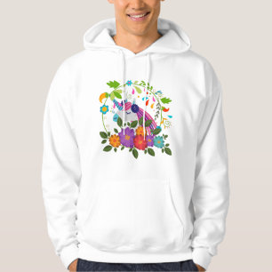 Sudadera Flores rosa bonito unicornio Feliz Navidad