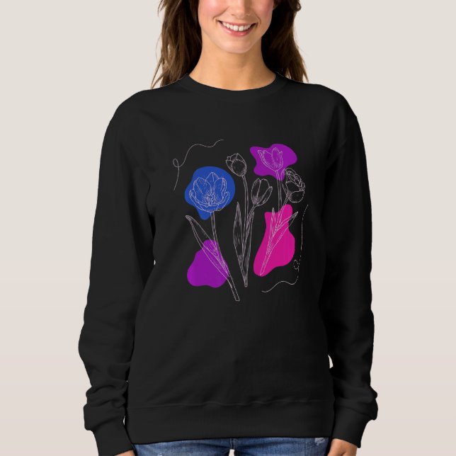 Sudadera Flores silvestres bisexuales Bi Lgbt Orgullo bisex (Anverso)