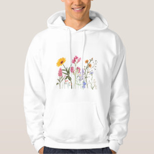 Sudadera Flores Silvestres, Botánico Vintage Floral Pastel