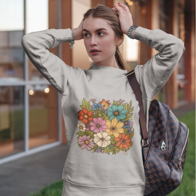 Sudadera Flores silvestres Colores pasteles Botánicos (Subido por el creador)