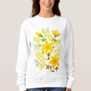 Sudadera Flores, tema floral amarillo