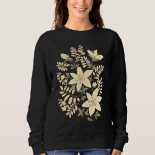 Sudadera Flores, temática floral sepia
