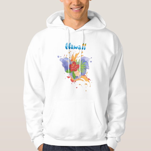 Sudadera Flores tropicales de Hawái vacaciones playa verano (Anverso)
