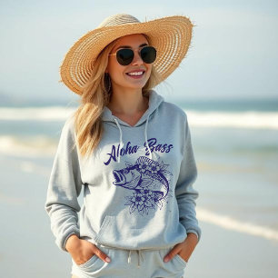 Sudadera Flores tropicales hawaianas de Aloha Bass - pescad