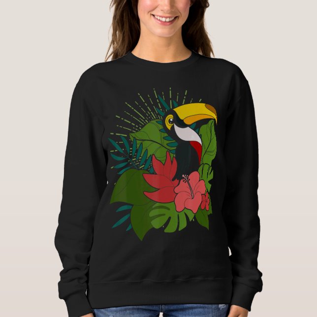 Sudadera Flores tropicales Zoológico Animal Vida Silvestre  (Anverso)