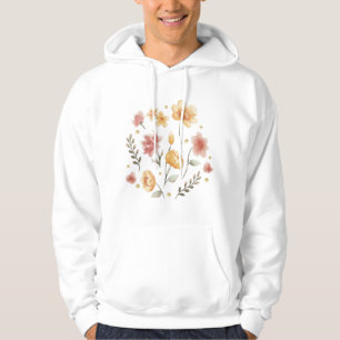 Sudadera Flores y hojas en flor y acuarela
