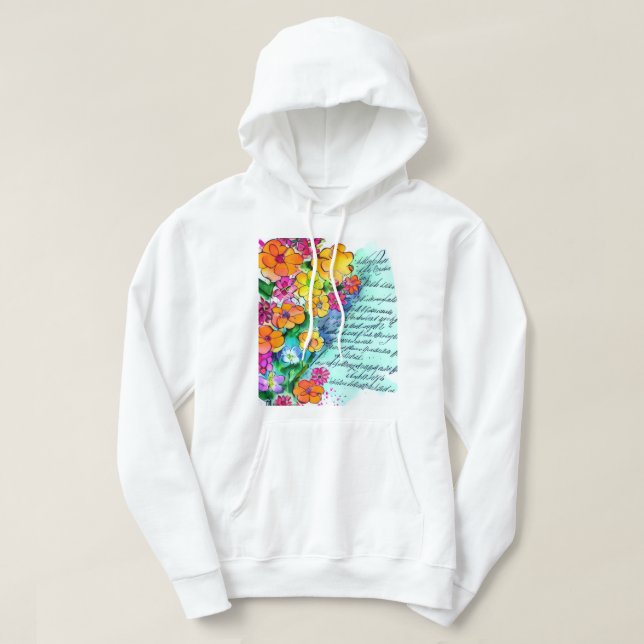 Sudadera Flores y Letras (Diseño del anverso)