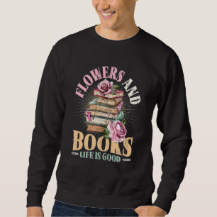 Sudadera Flores Y Libros Lecturas Libros Decorados Con Flor