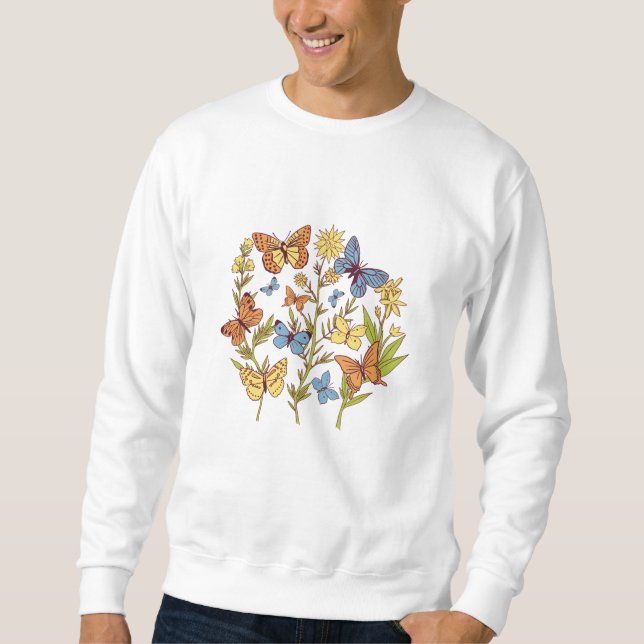 Sudadera Flores y mariposas (Anverso)