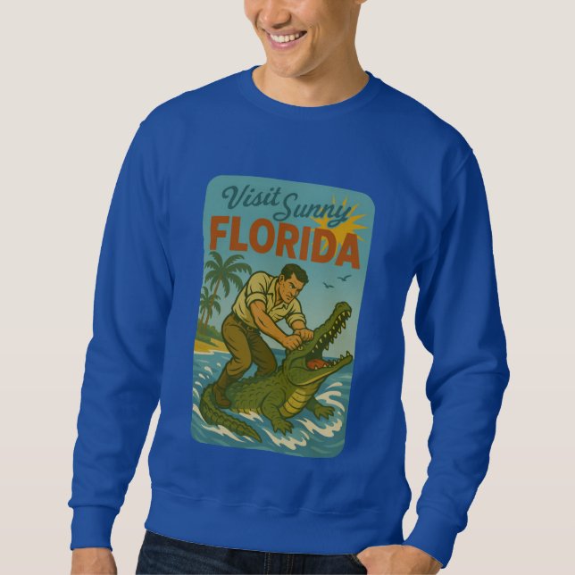 Sudadera Florida Alligator Wrestling | Funny Retro Coastal (Anverso)