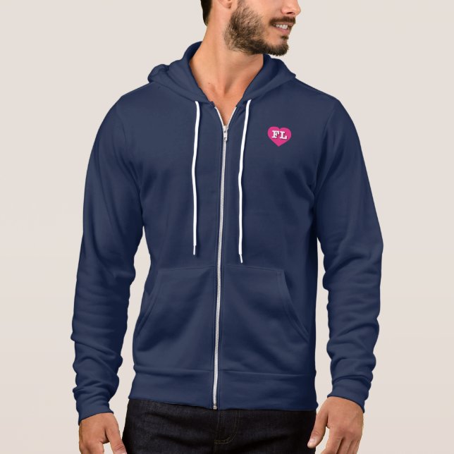 Sudadera Florida Hot PInk Heart - Me encanta FL (Anverso)