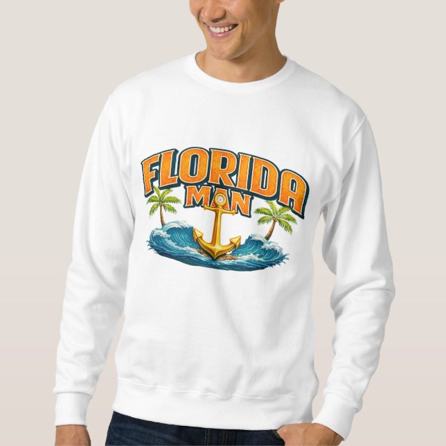 Sudadera Florida Man | Graphic Print Nautical Anchor Beach (Anverso)