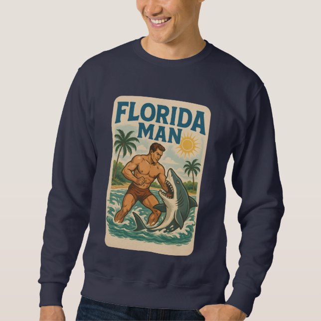Sudadera Florida Man Shark Wrestling | Retro Graphic Beach (Anverso)