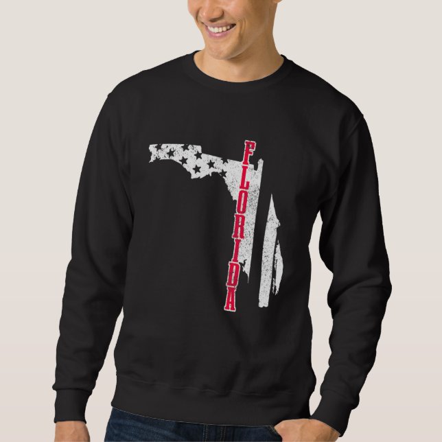 Sudadera Florida Mapa De Bandera Americana Orgullo Patrióti (Anverso)