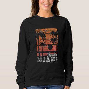 Sudadera Florida Miami Sunset Palm Tree Beach Summer Vacati