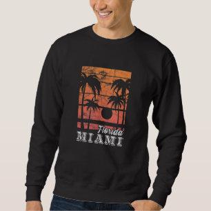 Sudadera Florida Miami Sunset Palm Tree Beach Summer Vacati
