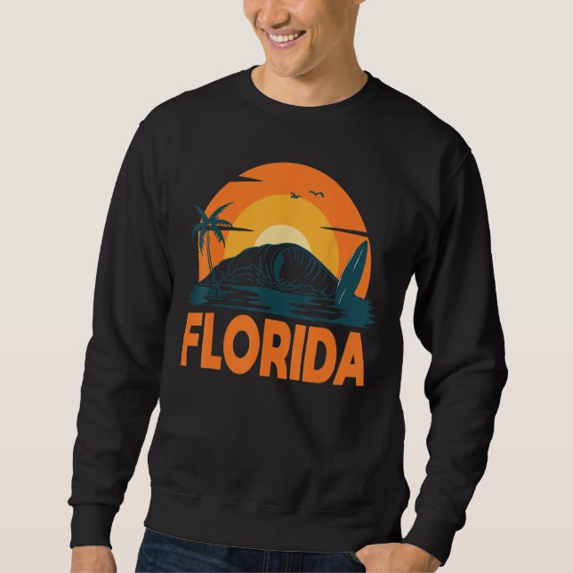 Sudadera Florida Palm Tree Surf Surfing Beach Island Summer (Anverso)