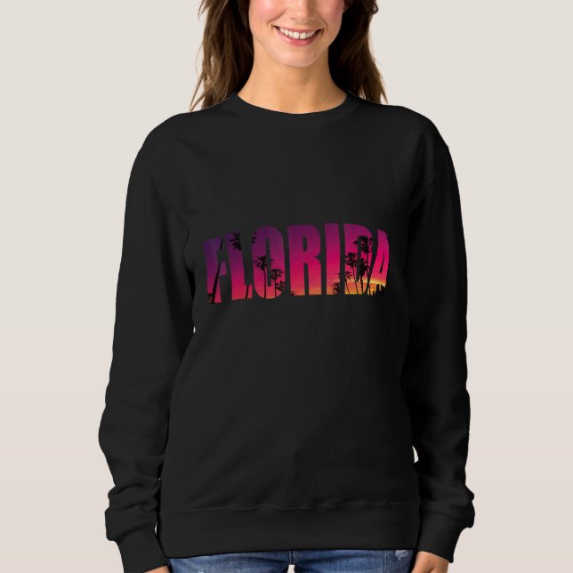 Sudadera Florida Palm Trees Miami Beach Sunset (Anverso)