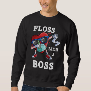 Sudadera Floss Como Un Boss 2022 Dabbing Heart En Una Másca