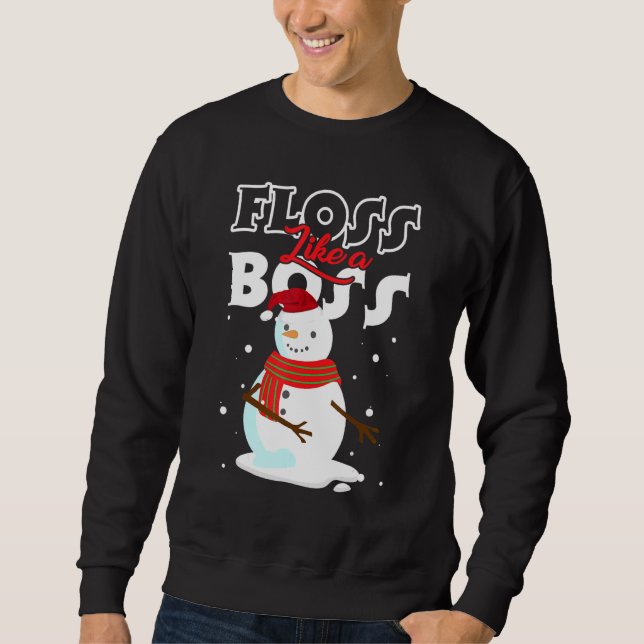 Sudadera Floss Like a Boss Snowman Flossing Navidades 4 (Anverso)
