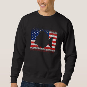 Sudadera Flounder vintage Fish Bandera Americana 4 de julio