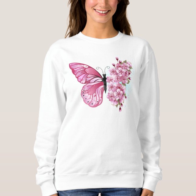 Sudadera Flower Butterfly with Pink Sakura (Anverso)