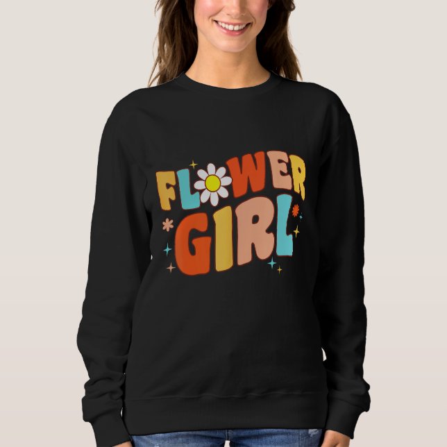 Sudadera Flower Girl Toddler A Bridesmaid Proposal Groovy R (Anverso)