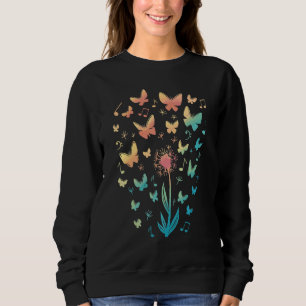 Sudadera Flower Music Butterflies Musical Notes Nat