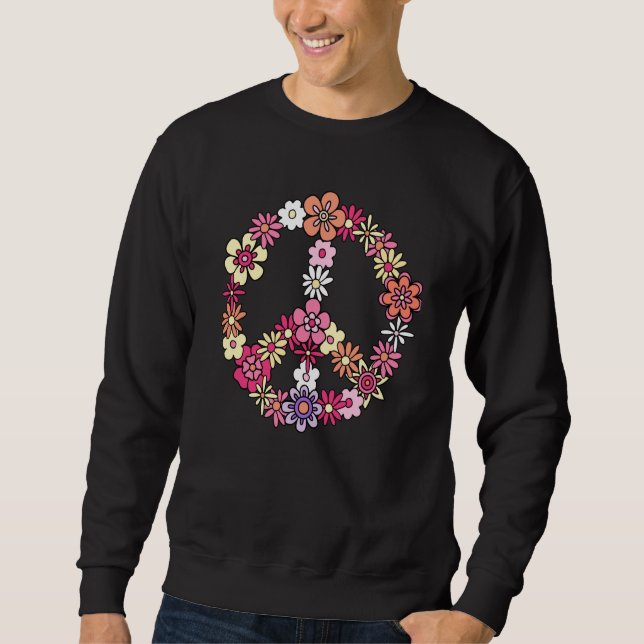 Sudadera Flower Peace Sign Vintage Hippie (Anverso)