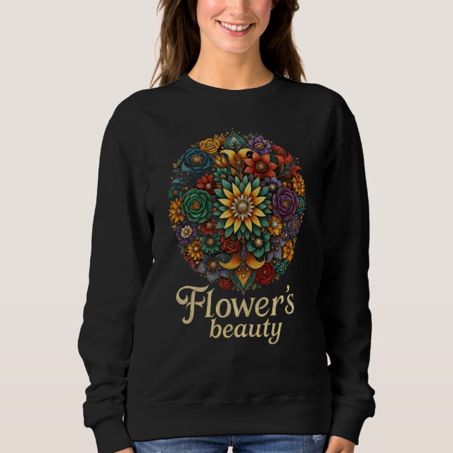 Sudadera Flower’s Beauty – Vibrant Floral Art Sweatshirt (Anverso)