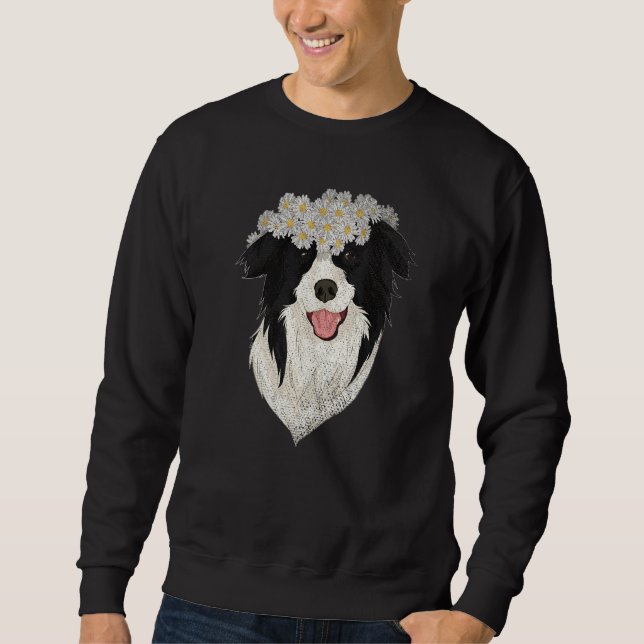 Sudadera Flowers Dog Lover Pet Owner Dog Owner Floral Borde (Anverso)