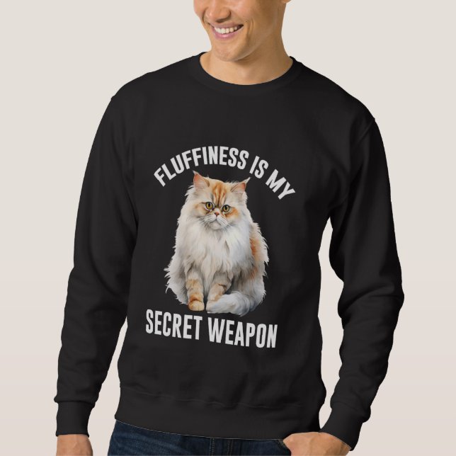 Sudadera FLUJO DE Gatos Persa ES MI ARMA SECRETA Graciosa C (Anverso)