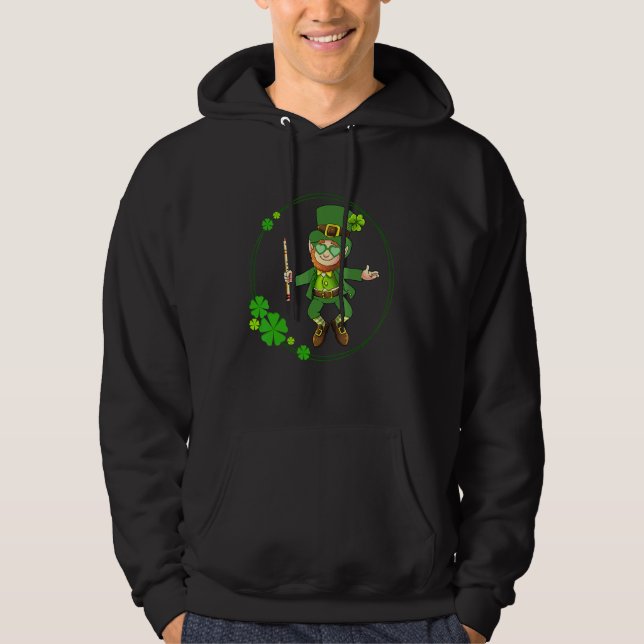 Sudadera Flute Leprechaun St Patricks Day Flute Player Iris (Anverso)