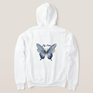 Sudadera Fly Free – Blue Butterfly Art Design