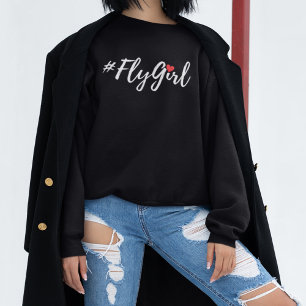 Sudadera #FlyGirl Tipografía Simple, Viaje Moderno
