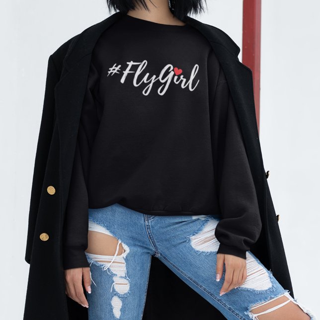 Sudadera #FlyGirl Tipografía Simple, Viaje Moderno (Subido por el creador)