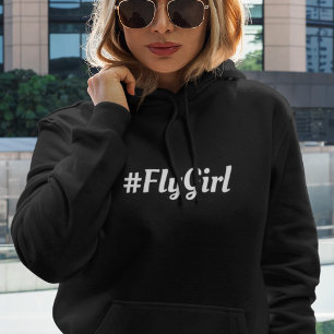 Sudadera #FlyGirl Tipografía Simple, Viajes Modernos Person