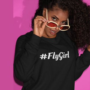 Sudadera #FlyGirl Tipografía Viaje Simple y Moderno